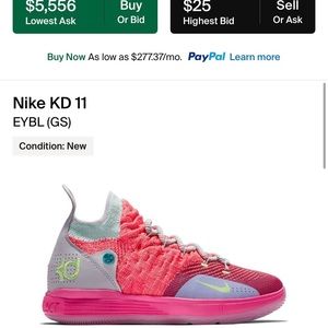 Nike KD 11 EYBL GS Basketball Shoes